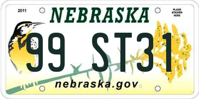 NE license plate 99ST31