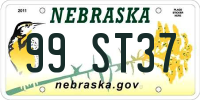 NE license plate 99ST37