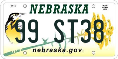 NE license plate 99ST38