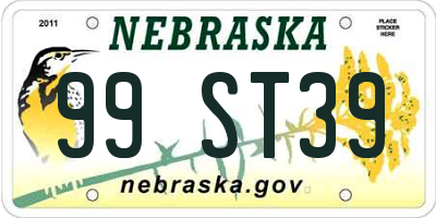 NE license plate 99ST39