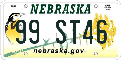 NE license plate 99ST46