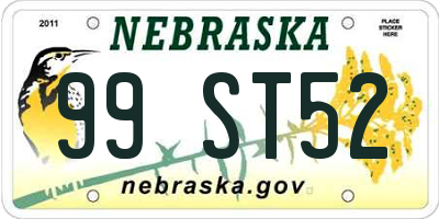 NE license plate 99ST52