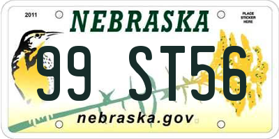 NE license plate 99ST56