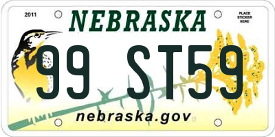 NE license plate 99ST59