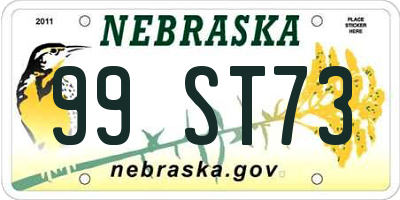 NE license plate 99ST73