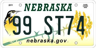 NE license plate 99ST74