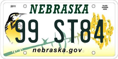 NE license plate 99ST84