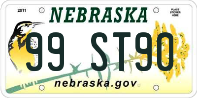 NE license plate 99ST90