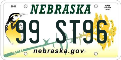 NE license plate 99ST96