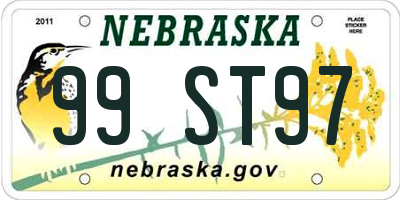 NE license plate 99ST97