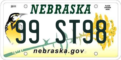 NE license plate 99ST98