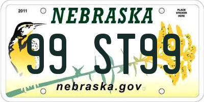 NE license plate 99ST99