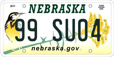 NE license plate 99SU04