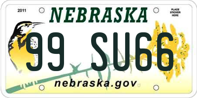 NE license plate 99SU66