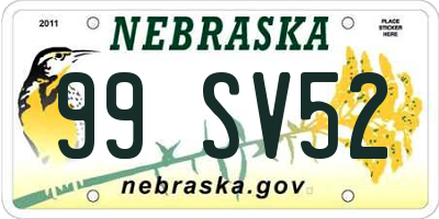 NE license plate 99SV52