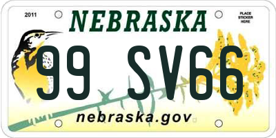 NE license plate 99SV66