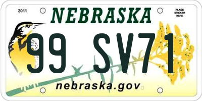 NE license plate 99SV71