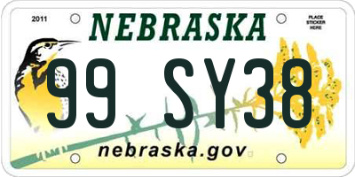 NE license plate 99SY38