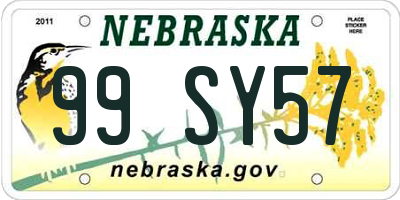 NE license plate 99SY57