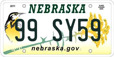 NE license plate 99SY59