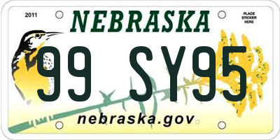 NE license plate 99SY95