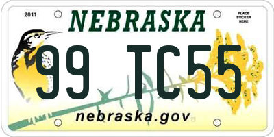NE license plate 99TC55