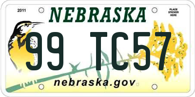 NE license plate 99TC57