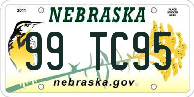 NE license plate 99TC95