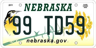 NE license plate 99TD59