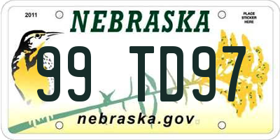 NE license plate 99TD97