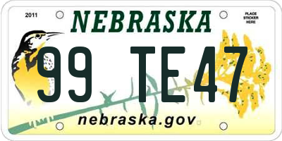 NE license plate 99TE47