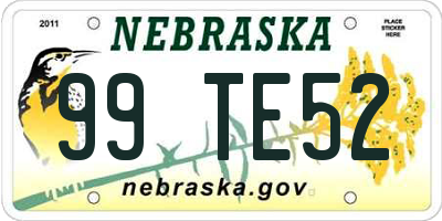 NE license plate 99TE52