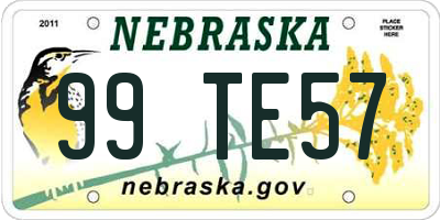 NE license plate 99TE57