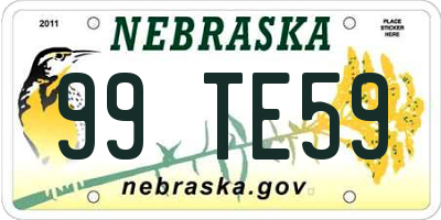 NE license plate 99TE59