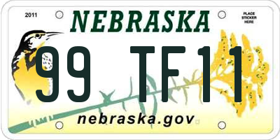 NE license plate 99TF11