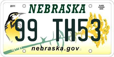 NE license plate 99TH53