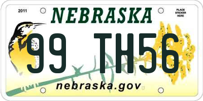 NE license plate 99TH56