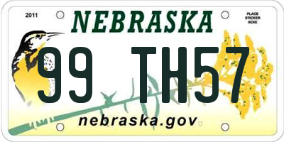 NE license plate 99TH57