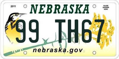 NE license plate 99TH67