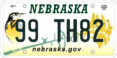 NE license plate 99TH82