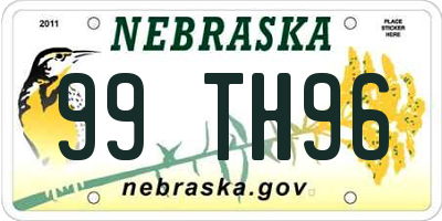 NE license plate 99TH96