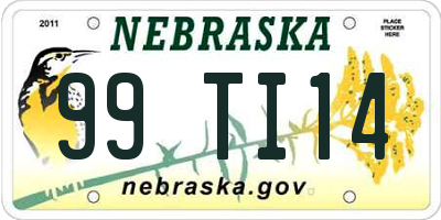 NE license plate 99TI14