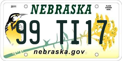 NE license plate 99TI17
