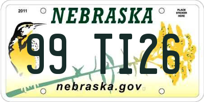 NE license plate 99TI26