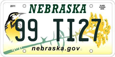 NE license plate 99TI27