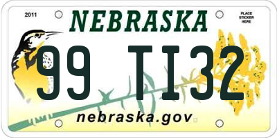 NE license plate 99TI32