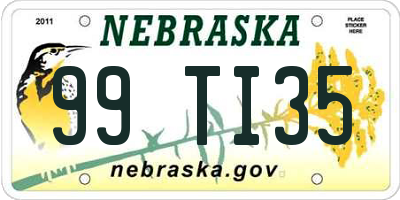 NE license plate 99TI35