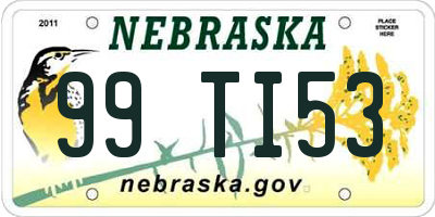 NE license plate 99TI53