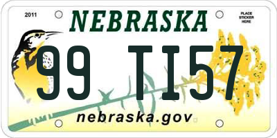 NE license plate 99TI57