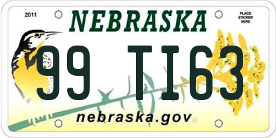 NE license plate 99TI63